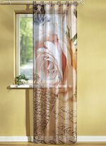 Over het gordijn steeg op bankbiljetten 