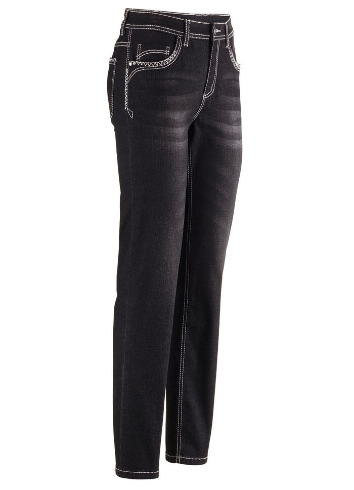 Jeans met siernaden en strass-steentjes 