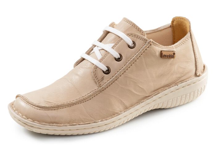 ELENA EDEN veterschoen gemaakt van nappaleer met een gerimpelde structuur BEIGE