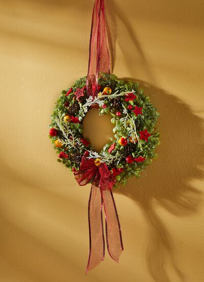 Wandkrans met bijpassend textiellint 