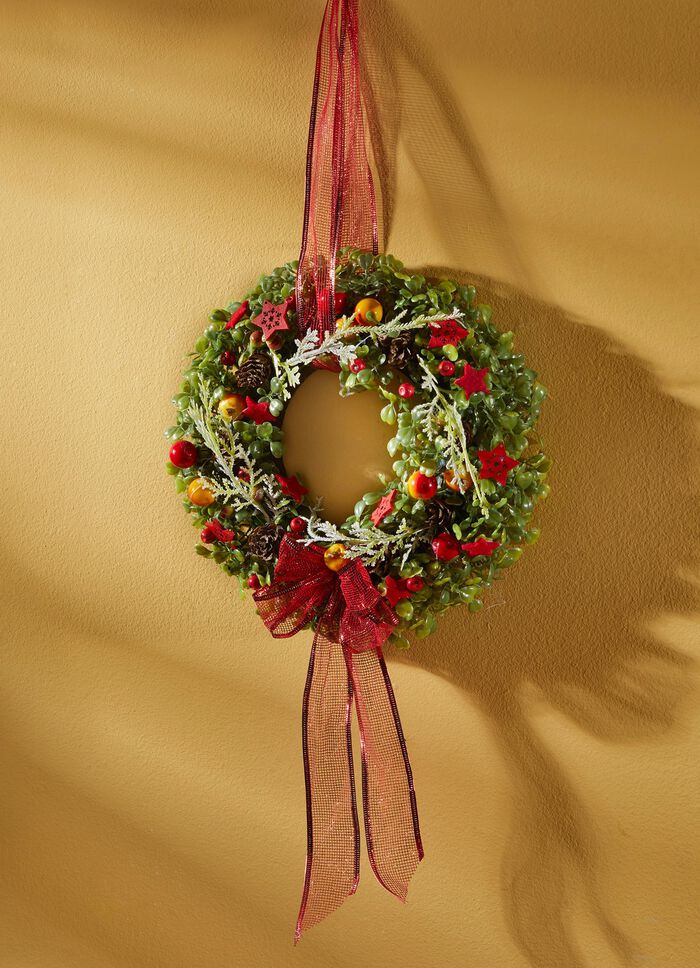 Wandkrans met bijpassend textiellint 