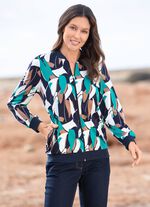 Overhemdjas met volledige ritssluiting 