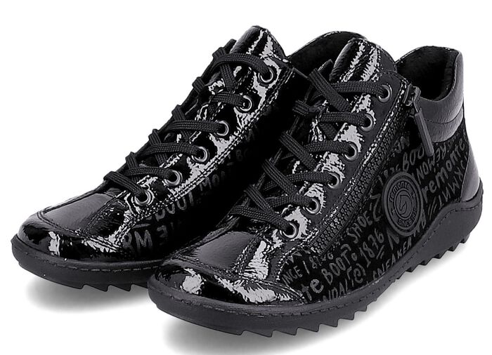 Remonte veterlaarsje gemaakt van crashlak ZWART