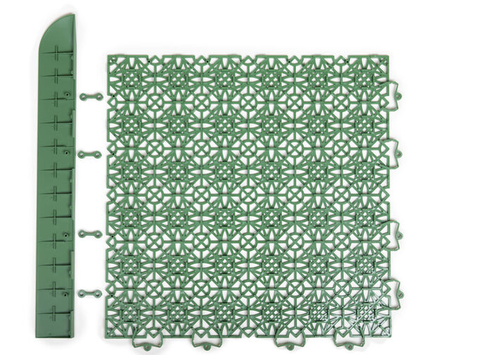 Rand- en hoekstrips, set van 2 voor terrastegels GROEN