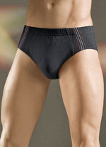 Set van vier slips, effen, met contrasten zijkant 