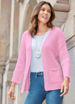 Gebreid vest in structuurmix 