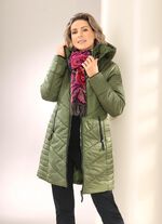 Korte mantel met 2-wegrits KAKI