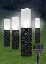 Tuinverlichting op zonne-energie, set van 4, met daglichtsensor 