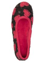 Laurina, stijlvolle damesballerina's met hartmotief ANTRACIET-ROOD