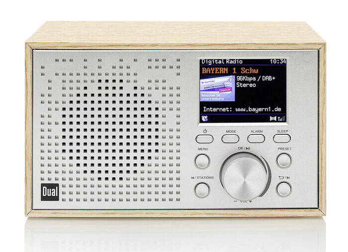 Dubbele DCR-100 digitale radio in houten ontwerp 