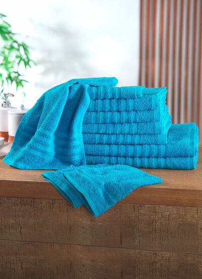 Badstofset, 10-delig, met rand en koordhanger 