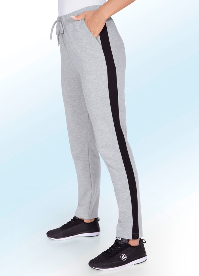 Vrijetijdsbroek van &ldquo;Plantier&rdquo; in 3 kleuren GRIJS GEM&Ecirc;LEERD-ZWART