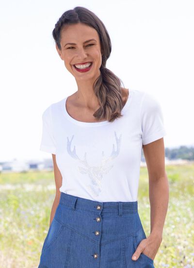 Shirt met strass-applicatie 