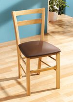 Eetkamerstoelen, set van 2, gemaakt van massief beukenhout NATUUR-BRUIN