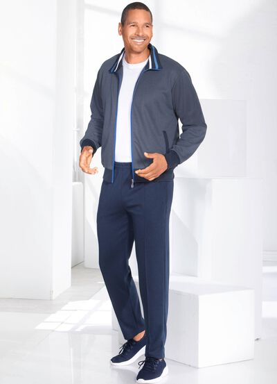 Vrijetijdspak met bies op de naad 