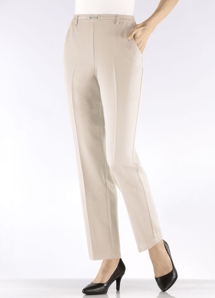 Broek met decoratieve afwerking ECRU