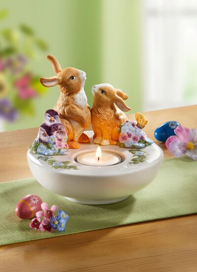 Theelichthouder gemaakt van bisque porselein 