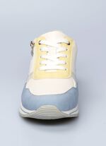 Comfort sneaker Simone in leer en su&egrave;de look 