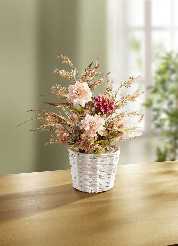 Dahlia-arrangement in een pot 