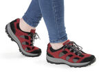 Waldläufer, sportieve dames veterschoenen, breedte H, met uitneembaar voetbed GRANAATROOD-ZWART-GRIJS