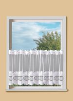 Kort gordijn met doorvoer voor roede 