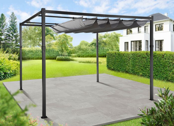 Pergola met gepoedercoat stalen frame 
