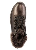 Remonte enkellaarzen met veters en pluche kraag 