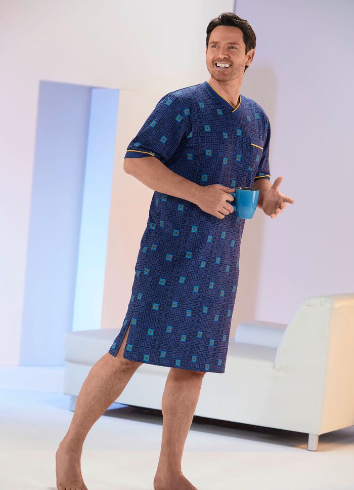 Duopack nachthemden met V-hals en zijsplitten 