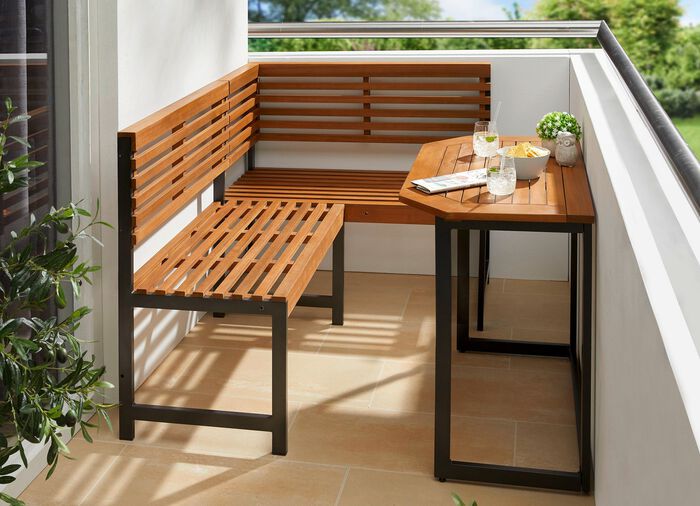 Balkonhoekset, hout/aluminium 