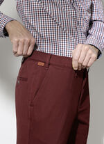 Broek van "Francesco Botti" met comfortabele tailleband in 3 kleuren BOURGONDIË