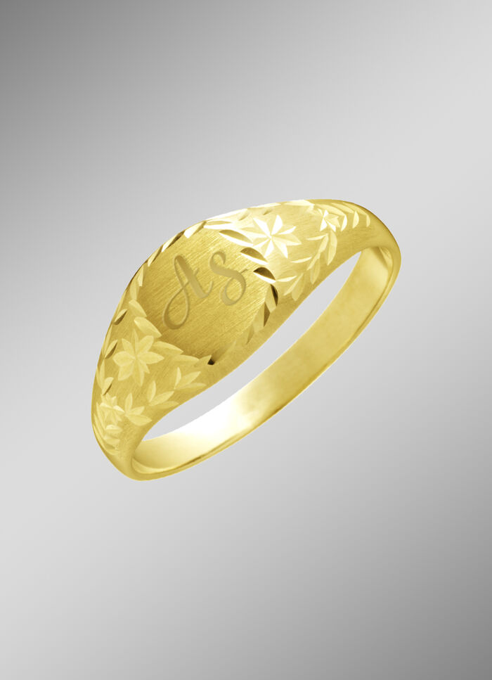 Herenring met glanzende ringband 