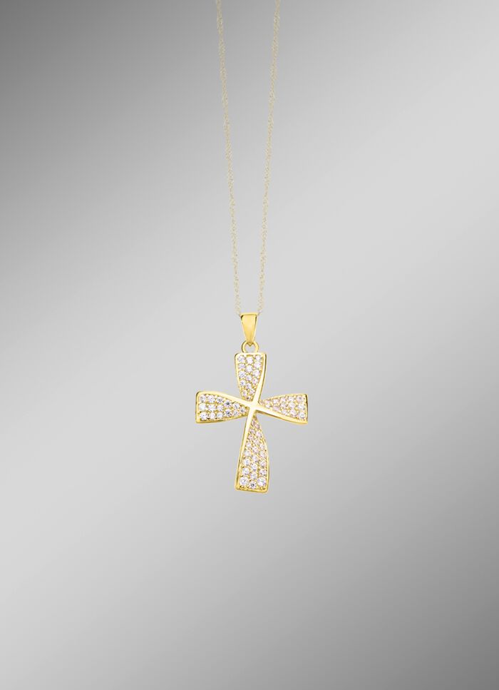 Prachtige kruishanger met zirkonia 
