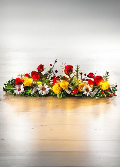 Tafeldecoratie met micro-led-lichtketting 