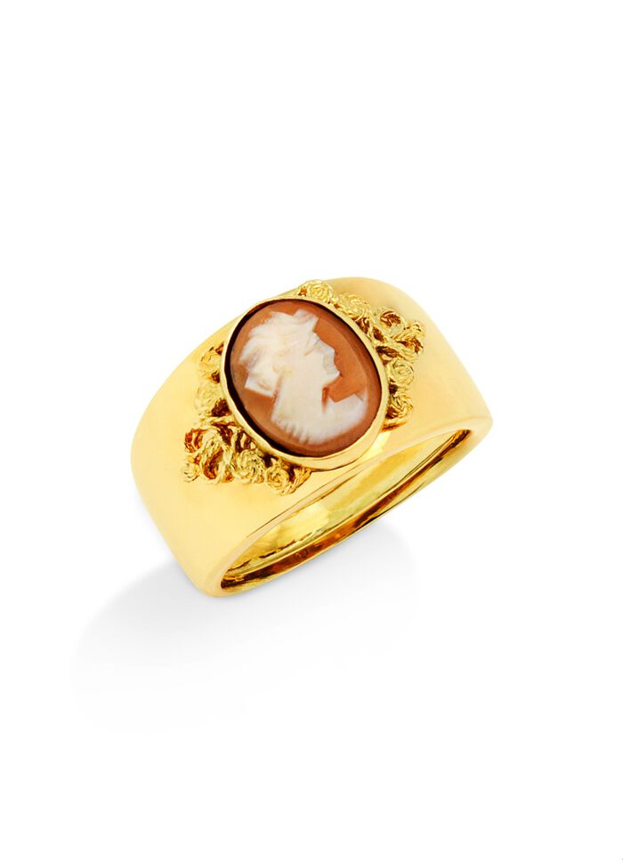 Interessante damesring met camee 