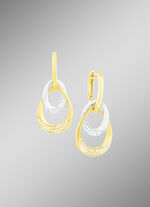 Elegante, tweekleurige oorbellen met 98 briljanten 