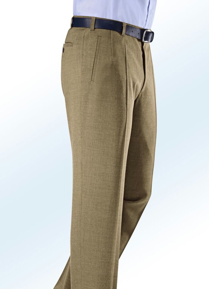 Broek ‘Klaus Models’ met paspelzakken MIDDENBRUIN