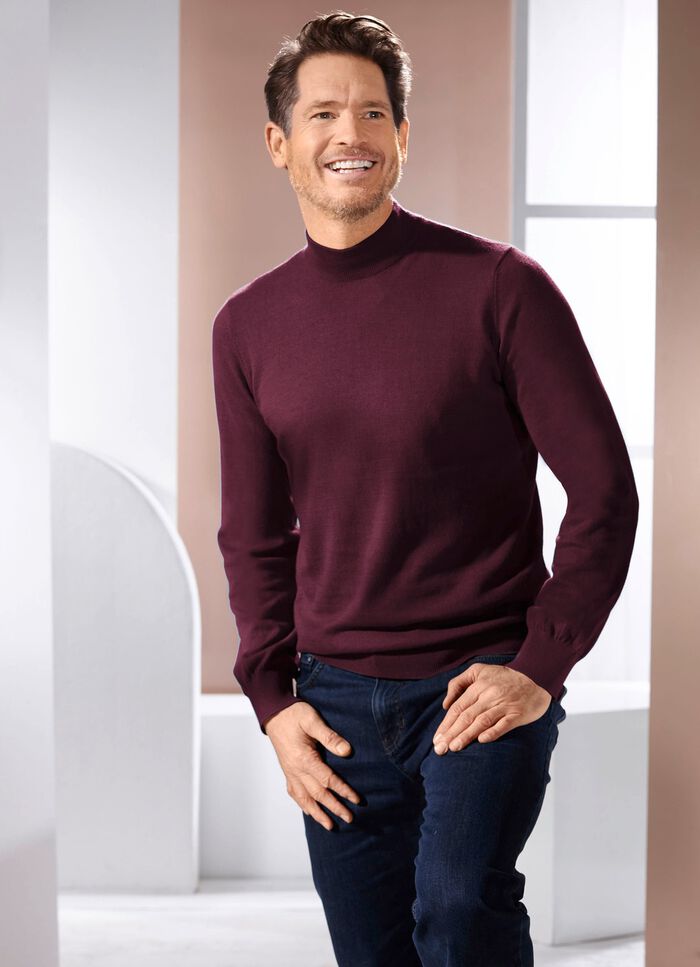 Trui met opstaande kraag in 4 kleuren 