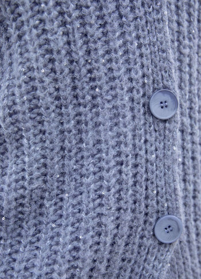 Cardigan met paillettengaren JEANS BLAUW MELANGE