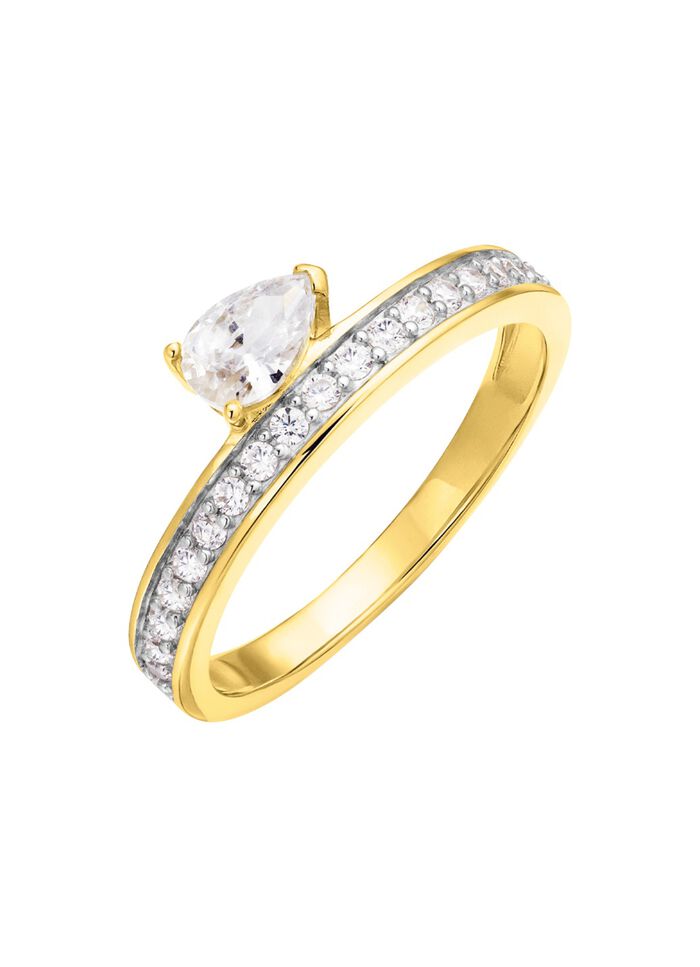 Interessante damesring met zirkonia 