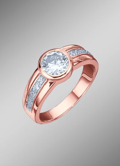 Damesring met grote zirkonia 