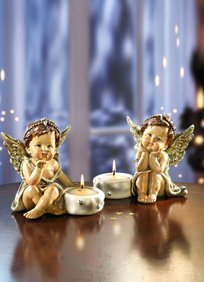 Theelichthouders, set van 2 