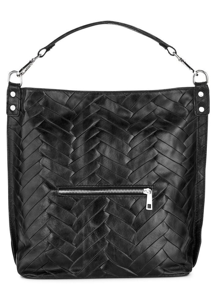 Laurina tas met decoratief slotje op het zijvak ZWART