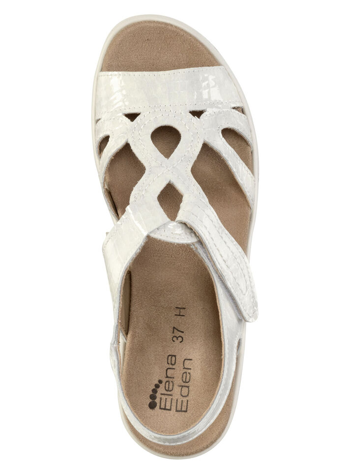 ELENA EDEN, chique damessandalen, breedte H, met uitneembaar voetbed ECRU