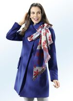 Lange jas met opvallende kraag 