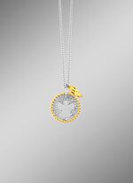 Hanger engel in bicolor met diamant en ankerketting 