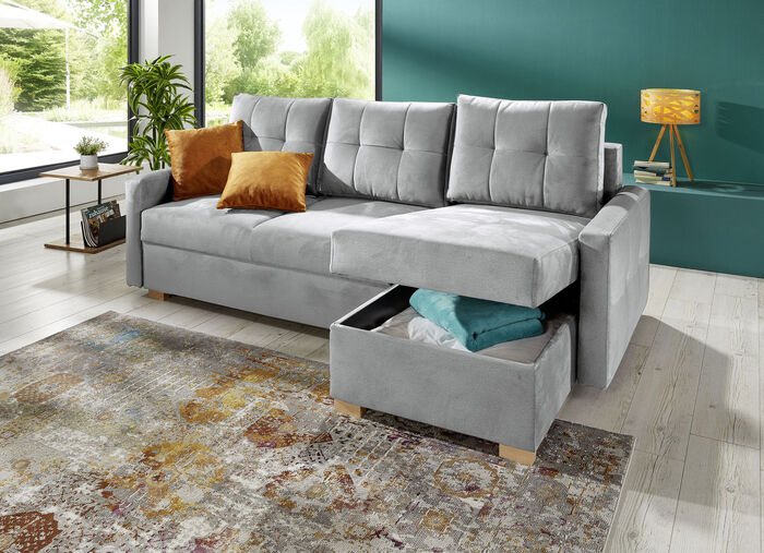 Gestoffeerde hoek, linker uitvoering GRIJS