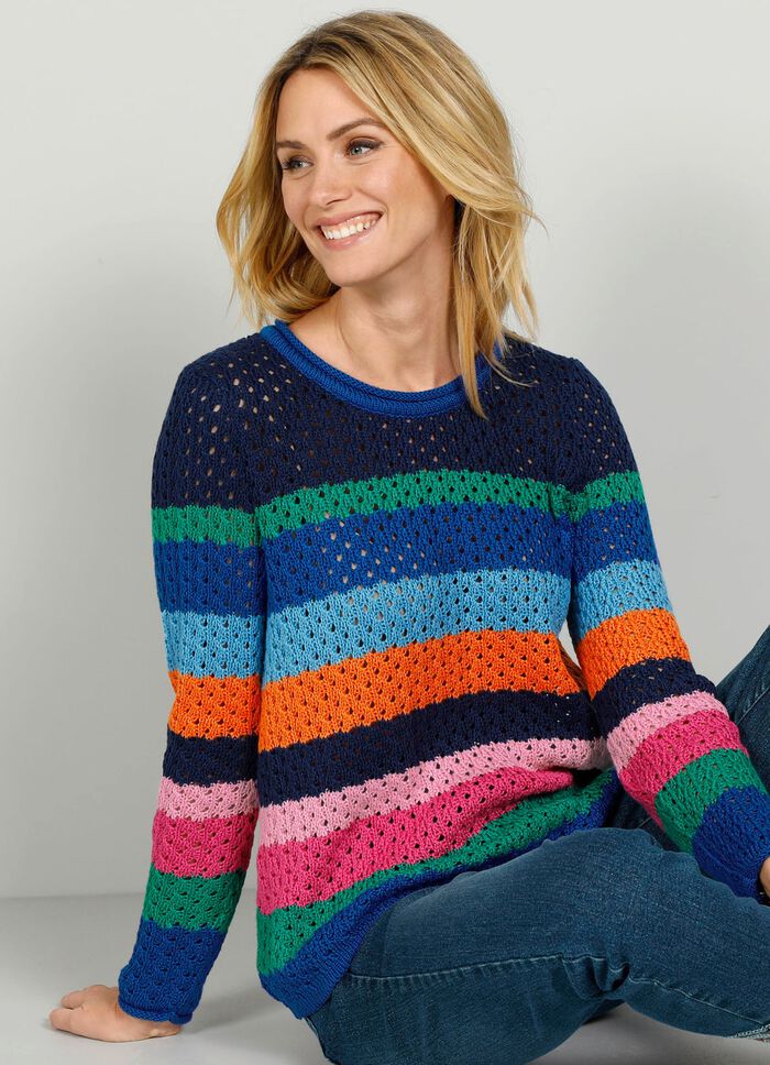 Trui met blokstreepdessin 