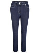 Enkellange jeans in 5-pocketmodel DONKERBLAUW