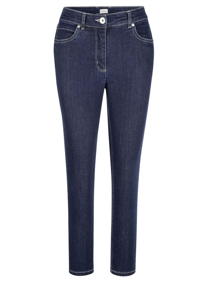 Enkellange jeans in 5-pocketmodel DONKERBLAUW