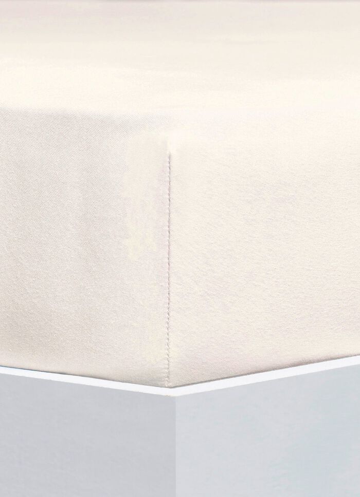 Zachte flanellen hoeslakens van katoen ECRU